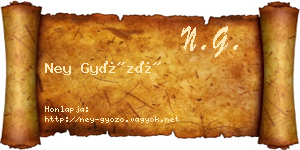 Ney Győző névjegykártya